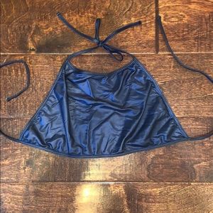 American Apparel Metallic Blue Halter Top